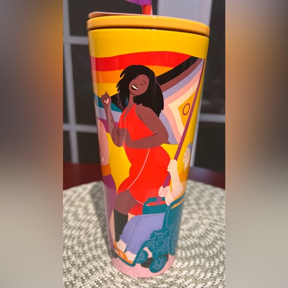 NEW Starbucks Sofie Birkin 2024 Yellow Summer Graphic "Pride Month Tumbler 24 oz - Picture 5 of 12